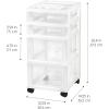 imageIRIS USA Plastic Drawer Storage Organizer Rolling Cart with Wheels Casters 7Drawers for Classroom Art Craft Supplies Dresser Closet Bathroom Dorm Bedroom Laundry Room WhiteClear4 Drawer