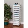 imageIRIS USA Plastic Drawer Storage Organizer Rolling Cart with Wheels Casters 7Drawers for Classroom Art Craft Supplies Dresser Closet Bathroom Dorm Bedroom Laundry Room WhiteClear10 Drawer