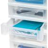 imageIRIS USA Plastic Drawer Storage Organizer Rolling Cart with Wheels Casters 7Drawers for Classroom Art Craft Supplies Dresser Closet Bathroom Dorm Bedroom Laundry Room WhiteClear10 Drawer