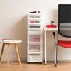 imageIRIS USA Plastic Drawer Storage Organizer Rolling Cart with Wheels Casters 7Drawers for Classroom Art Craft Supplies Dresser Closet Bathroom Dorm Bedroom Laundry Room WhiteClear7 Drawer