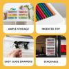 imageIRIS USA Plastic Stacking Desk Top 3Drawer Storage Organizer 4Pack for Makep Vanity Nail Polish Bathroom Stationery Art Craft Supplies Kitchen Office Garage and Small Organization Small WhiteMedium Pack of 2