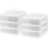 imageIRIS USA Plastic Stacking Desk Top 3Drawer Storage Organizer 4Pack for Makep Vanity Nail Polish Bathroom Stationery Art Craft Supplies Kitchen Office Garage and Small Organization Small WhiteSmall