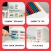 imageIRIS USA Plastic Stacking Desk Top 3Drawer Storage Organizer 4Pack for Makep Vanity Nail Polish Bathroom Stationery Art Craft Supplies Kitchen Office Garage and Small Organization Small WhiteSmall