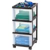 imageIRIS USA Plastic Drawer Storage Organizer Rolling Cart with Wheels Casters 10Drawers for Classroom Art Craft Supplies Dresser Closet Bathroom Dorm Bedroom Laundry Room BlackClearBlack
