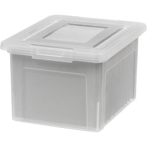 imageIRIS USA File Box Plastic File Boxes With Lids Document Organizer for LetterLegal File Document Box Storage Bin For Hanging Files Secure Latching Lid Stackable BPAFree Clear 35 Qt 1 PackClear