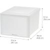 imageIRIS USA 42 Qt Plastic Drawer Storage Organizer Stacking Drawers 4Pack Stackable Unit with FlipUp Door for Clothes Bedroom Kitchen Under Sink Pantry Craft Room Bathroom Dorm Office White