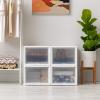 imageIRIS USA 42 Qt Plastic Drawer Storage Organizer Stacking Drawers 4Pack Stackable Unit with FlipUp Door for Clothes Bedroom Kitchen Under Sink Pantry Craft Room Bathroom Dorm Office White