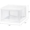 imageIRIS USA 47 Qt Plastic Drawer Storage Organizer Stacking Drawers 2Pack Stackable Unit with Sliding Drawer for Clothes Bedroom Kitchen Under Sink Pantry Craft Room Bathroom Dorm Office White14 Qt