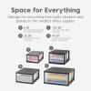 imageIRIS USA 47 Qt Plastic Drawer Storage Organizer Stacking Drawers 2Pack Stackable Unit with Sliding Drawer for Clothes Bedroom Kitchen Under Sink Pantry Craft Room Bathroom Dorm Office BlackBlack