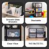 imageIRIS USA 47 Qt Plastic Drawer Storage Organizer Stacking Drawers 2Pack Stackable Unit with Sliding Drawer for Clothes Bedroom Kitchen Under Sink Pantry Craft Room Bathroom Dorm Office BlackBlack