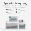 imageIRIS USA 47 Qt Plastic Drawer Storage Organizer Stacking Drawers 2Pack Stackable Unit with Sliding Drawer for Clothes Bedroom Kitchen Under Sink Pantry Craft Room Bathroom Dorm Office White47 Qt