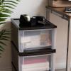 imageIRIS USA 47 Qt Plastic Drawer Storage Organizer Stacking Drawers 2Pack Stackable Unit with Sliding Drawer for Clothes Bedroom Kitchen Under Sink Pantry Craft Room Bathroom Dorm Office BlackBlack