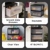 imageIRIS USA 47 Qt Plastic Drawer Storage Organizer Stacking Drawers 2Pack Stackable Unit with Sliding Drawer for Clothes Bedroom Kitchen Under Sink Pantry Craft Room Bathroom Dorm Office BlackBlack