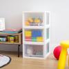 imageIRIS USA 47 Qt Plastic Drawer Storage Organizer Stacking Drawers 2Pack Stackable Unit with Sliding Drawer for Clothes Bedroom Kitchen Under Sink Pantry Craft Room Bathroom Dorm Office White14 Qt