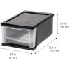imageIRIS USA 47 Qt Plastic Drawer Storage Organizer Stacking Drawers 2Pack Stackable Unit with Sliding Drawer for Clothes Bedroom Kitchen Under Sink Pantry Craft Room Bathroom Dorm Office BlackBlack