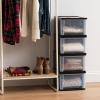 imageIRIS USA 47 Qt Plastic Drawer Storage Organizer Stacking Drawers 2Pack Stackable Unit with Sliding Drawer for Clothes Bedroom Kitchen Under Sink Pantry Craft Room Bathroom Dorm Office BlackBlack