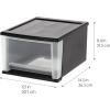 imageIRIS USA 47 Qt Plastic Drawer Storage Organizer Stacking Drawers 2Pack Stackable Unit with Sliding Drawer for Clothes Bedroom Kitchen Under Sink Pantry Craft Room Bathroom Dorm Office BlackBlack