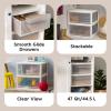 imageIRIS USA 47 Qt Plastic Drawer Storage Organizer Stacking Drawers 2Pack Stackable Unit with Sliding Drawer for Clothes Bedroom Kitchen Under Sink Pantry Craft Room Bathroom Dorm Office White47 Qt
