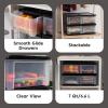 imageIRIS USA 47 Qt Plastic Drawer Storage Organizer Stacking Drawers 2Pack Stackable Unit with Sliding Drawer for Clothes Bedroom Kitchen Under Sink Pantry Craft Room Bathroom Dorm Office BlackBlack