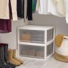 imageIRIS USA 47 Qt Plastic Drawer Storage Organizer Stacking Drawers 2Pack Stackable Unit with Sliding Drawer for Clothes Bedroom Kitchen Under Sink Pantry Craft Room Bathroom Dorm Office White47 Qt