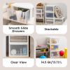 imageIRIS USA 47 Qt Plastic Drawer Storage Organizer Stacking Drawers 2Pack Stackable Unit with Sliding Drawer for Clothes Bedroom Kitchen Under Sink Pantry Craft Room Bathroom Dorm Office White14 Qt
