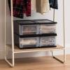 imageIRIS USA 47 Qt Plastic Drawer Storage Organizer Stacking Drawers 2Pack Stackable Unit with Sliding Drawer for Clothes Bedroom Kitchen Under Sink Pantry Craft Room Bathroom Dorm Office BlackBlack