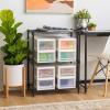 imageIRIS USA 6 Qt Plastic Drawer Storage Organizer Stacking Drawers 8Pack Stackable Unit with Sliding Drawer for Clothes Bedroom Kitchen Under Sink Pantry Craft Room Bathroom Dorm Office White