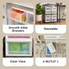 imageIRIS USA 6 Qt Plastic Drawer Storage Organizer Stacking Drawers 8Pack Stackable Unit with Sliding Drawer for Clothes Bedroom Kitchen Under Sink Pantry Craft Room Bathroom Dorm Office White