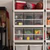 imageIRIS USA 6Pack Storage Bins with Lids 28 Quart Clear Stackable Containers Box Organize Shoes Closet Shelves Clothes Blankets Towels  BPAFree Plastic17 Qt  12 Pack