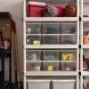 imageIRIS USA 6Pack Storage Bins with Lids 28 Quart Clear Stackable Containers Box Organize Shoes Closet Shelves Clothes Blankets Towels  BPAFree Plastic17 Qt  12 Pack