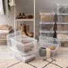imageIRIS USA 6Pack Storage Bins with Lids 28 Quart Clear Stackable Containers Box Organize Shoes Closet Shelves Clothes Blankets Towels  BPAFree Plastic17 Qt  12 Pack