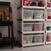 imageIRIS USA 6Pack Storage Bins with Lids 28 Quart Clear Stackable Containers Box Organize Shoes Closet Shelves Clothes Blankets Towels  BPAFree Plastic58 Qt  6 Pack