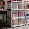imageIRIS USA 6Pack Storage Bins with Lids 28 Quart Clear Stackable Containers Box Organize Shoes Closet Shelves Clothes Blankets Towels  BPAFree Plastic68 Qt  6 Pack