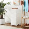 imageIRIS USA Plastic Drawer Storage Organizer 4Drawers for Classroom Art Supplies Dresser Closet Bathroom Dorm Bedroom Laundry Room Slim Narrow White Frame with Matte Blue Front PanelsWhite