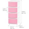 imageIRIS USA Plastic Drawer Storage Organizer 4Drawers for Classroom Art Supplies Dresser Closet Bathroom Dorm Bedroom Laundry Room Slim Narrow White Frame with Matte Blue Front PanelsPink