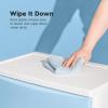 imageIRIS USA Plastic Drawer Storage Organizer 4Drawers for Classroom Art Supplies Dresser Closet Bathroom Dorm Bedroom Laundry Room Slim Narrow White Frame with Matte Blue Front PanelsBlue