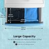 imageIRIS USA Plastic Drawer Storage Organizer 4Drawers for Classroom Art Supplies Dresser Closet Bathroom Dorm Bedroom Laundry Room Slim Narrow White Frame with Matte Blue Front PanelsBlue
