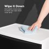 imageIRIS USA Plastic Drawer Storage Organizer 4Drawers for Classroom Art Supplies Dresser Closet Bathroom Dorm Bedroom Laundry Room Slim Narrow White Frame with Matte Blue Front PanelsBlack
