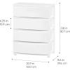 imageIRIS USA Plastic Drawer Storage Organizer 4Drawers for Classroom Art Supplies Dresser Closet Bathroom Dorm Bedroom Laundry Room Slim Narrow White Frame with Matte Blue Front PanelsWhite