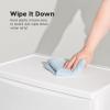 imageIRIS USA Plastic Drawer Storage Organizer 4Drawers for Classroom Art Supplies Dresser Closet Bathroom Dorm Bedroom Laundry Room Slim Narrow White Frame with Matte Blue Front PanelsWhite