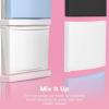 imageIRIS USA Plastic Drawer Storage Organizer 4Drawers for Classroom Art Supplies Dresser Closet Bathroom Dorm Bedroom Laundry Room Slim Narrow White Frame with Matte Blue Front PanelsPink