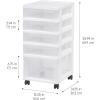 imageIRIS USA Plastic Drawer Storage Organizer Rolling Cart with Wheels Casters 5Drawers for Classroom Art Craft Supplies Dresser Closet Bathroom Dorm Bedroom Laundry Room Flat Smooth Top WhiteClearnonorganizer top