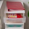 imageIRIS USA Plastic Drawer Storage Organizer Rolling Cart with Wheels Casters 5Drawers for Classroom Art Craft Supplies Dresser Closet Bathroom Dorm Bedroom Laundry Room Flat Smooth Top WhiteClearnonorganizer top