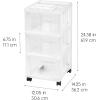 imagePlastic Drawer Storage Organizer Rolling Cart with Wheels Casters 3Drawers for Classroom Art Craft Supplies Dresser Closet Bathroom Dorm Bedroom Laundry Room WhiteClear