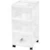 imagePlastic Drawer Storage Organizer Rolling Cart with Wheels Casters 3Drawers for Classroom Art Craft Supplies Dresser Closet Bathroom Dorm Bedroom Laundry Room WhiteClear