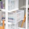 imagePlastic Drawer Storage Organizer Rolling Cart with Wheels Casters 3Drawers for Classroom Art Craft Supplies Dresser Closet Bathroom Dorm Bedroom Laundry Room WhiteClear