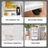 imagePlastic Drawer Storage Organizer Rolling Cart with Wheels Casters 3Drawers for Classroom Art Craft Supplies Dresser Closet Bathroom Dorm Bedroom Laundry Room WhiteClear