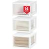 imageIRIS USA 47 Qt Plastic Drawer Storage Organizer Stacking Drawers 2Pack Stackable Unit with Sliding Drawer for Clothes Bedroom Kitchen Under Sink Pantry Craft Room Bathroom Dorm Office White14 Qt