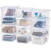 imageIRIS USA 6Pack Storage Bins with Lids 28 Quart Clear Stackable Containers Box Organize Shoes Closet Shelves Clothes Blankets Towels  BPAFree Plastic17 Qt  12 Pack