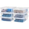 imageIRIS USA 6Pack Storage Bins with Lids 28 Quart Clear Stackable Containers Box Organize Shoes Closet Shelves Clothes Blankets Towels  BPAFree Plastic28 Qt  6 Pack